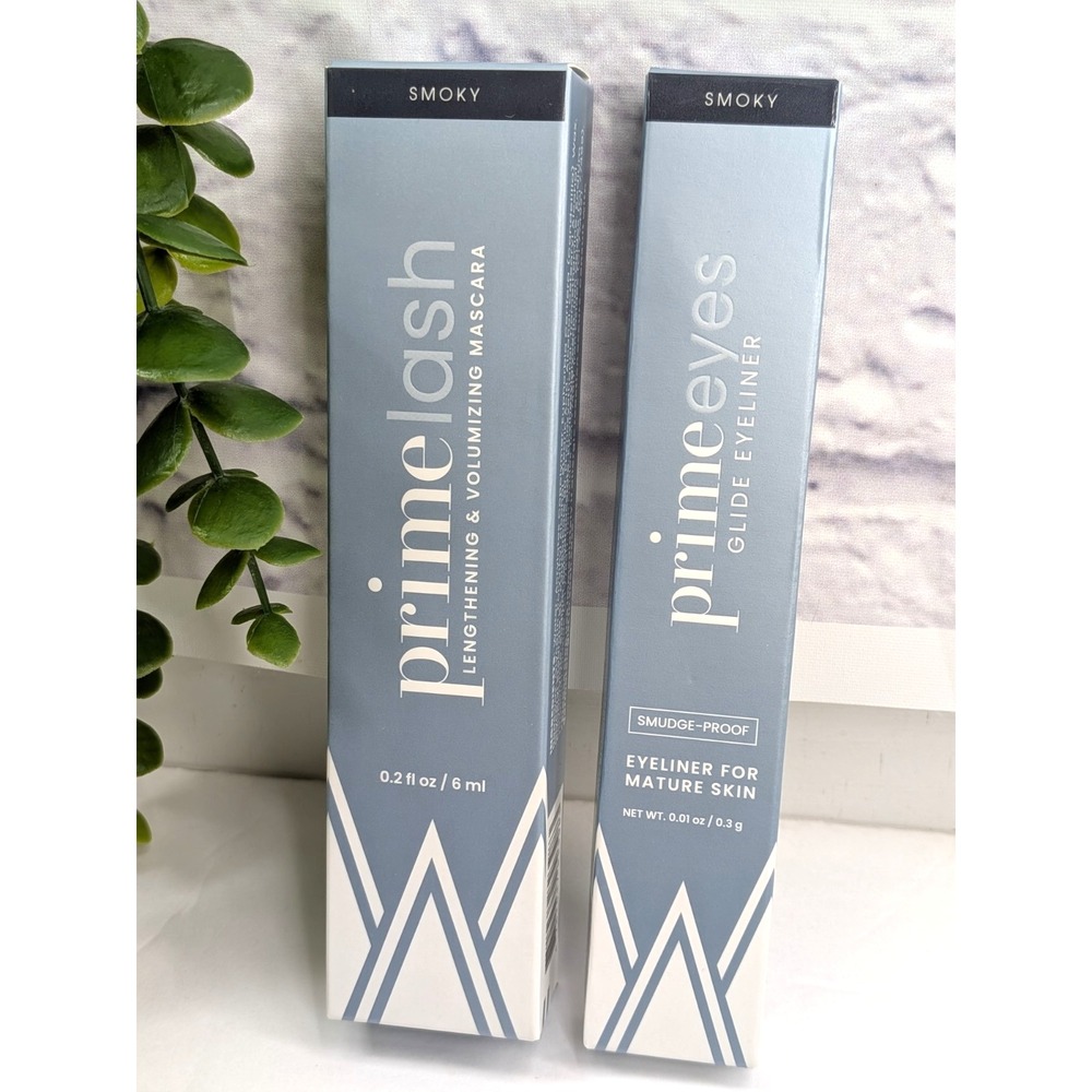 NIB LOT 2 SMOKY!💎Prime Prometics Primelash Eyeliner Mascara Mature Skin Set